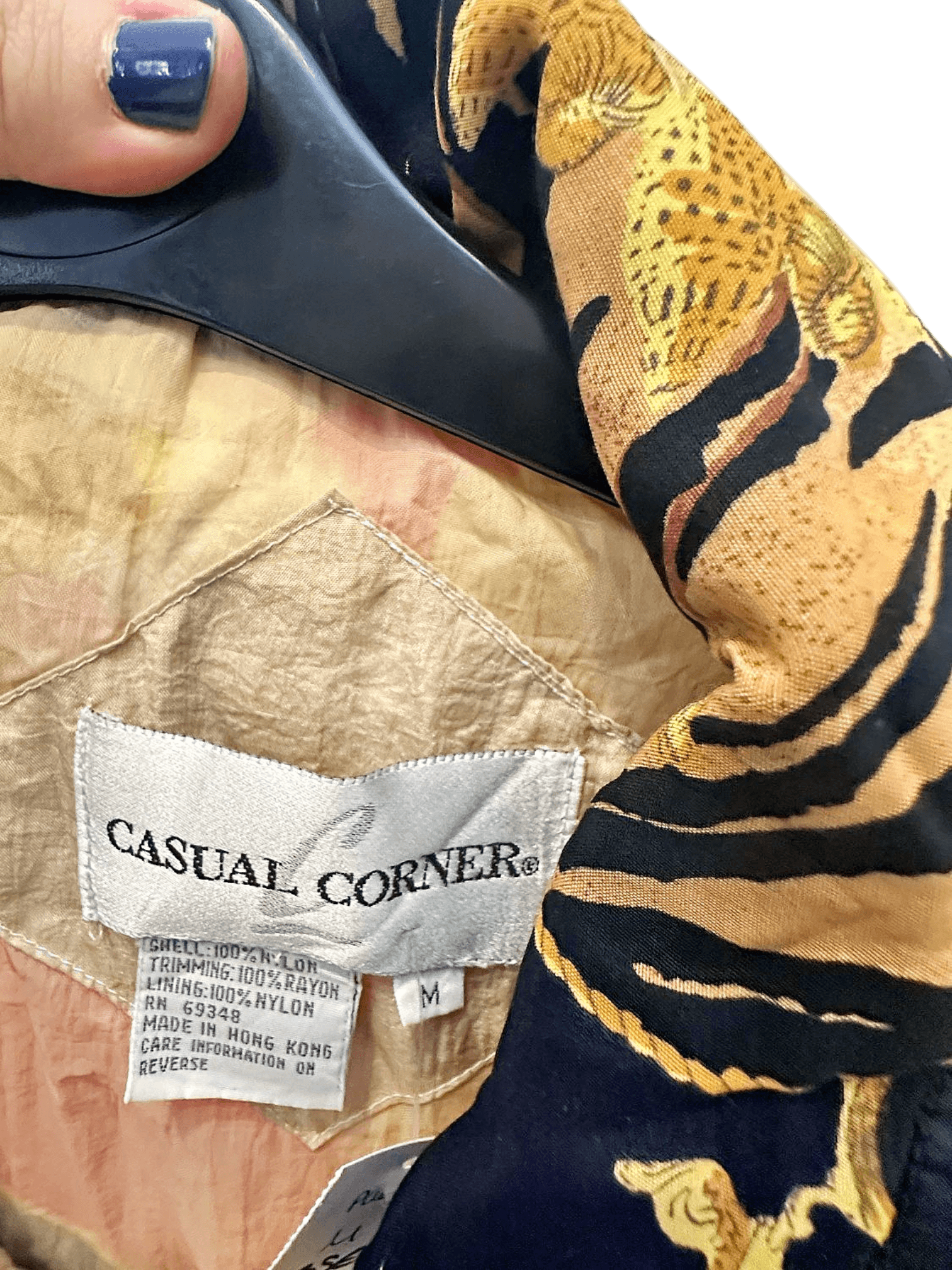 Casual Corner Vintage Baroque Print Bomber Jacket - Size M 3