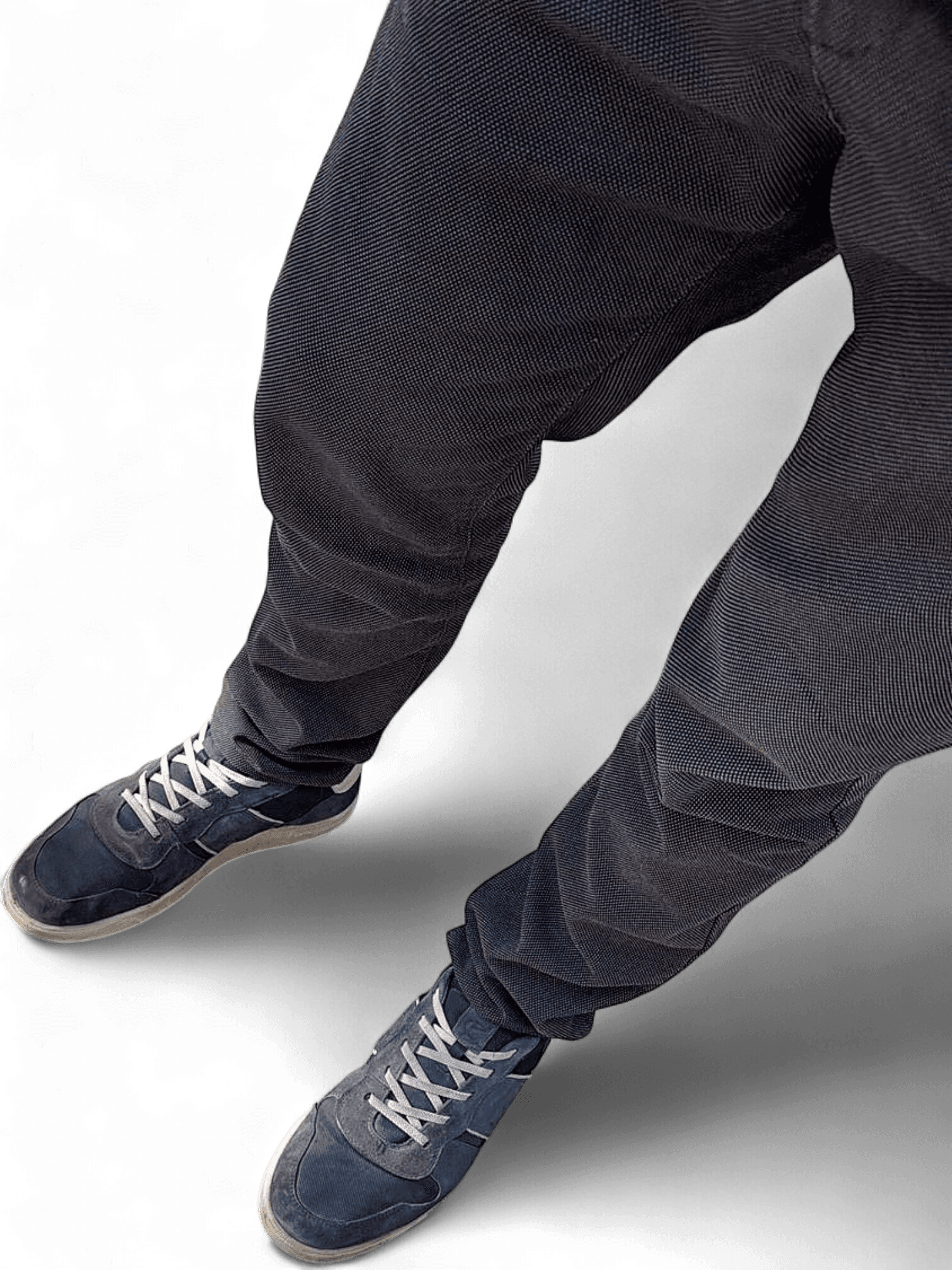 Navy Blue Casual Sneakers with Grey Laces 2