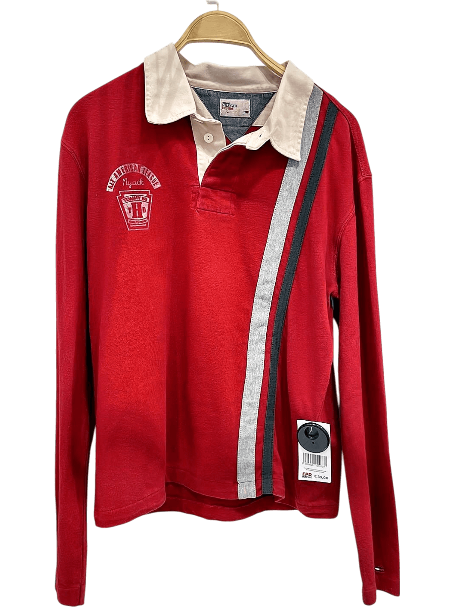 Red Tommy Hilfiger Polo Shirt with Stripe Detail - New with Tags 1