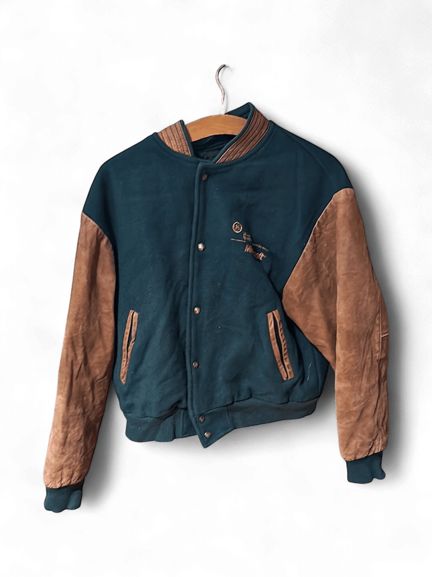 Vintage Microsoft Concord Wool & Leather Bomber Jacket - Size L/G 2