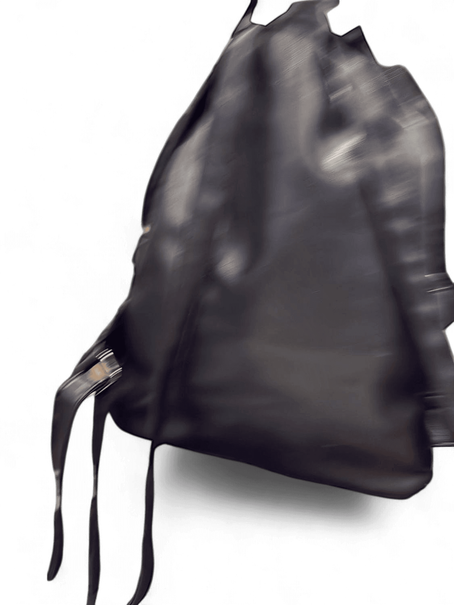 Black Quilted Leather Backpack with Silver Zippers 2