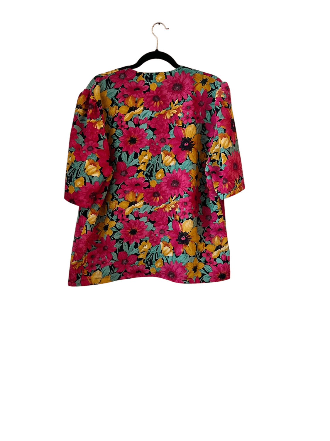 vintage 80s Bluse mit schwarzer Einfassung - Größe 50 3