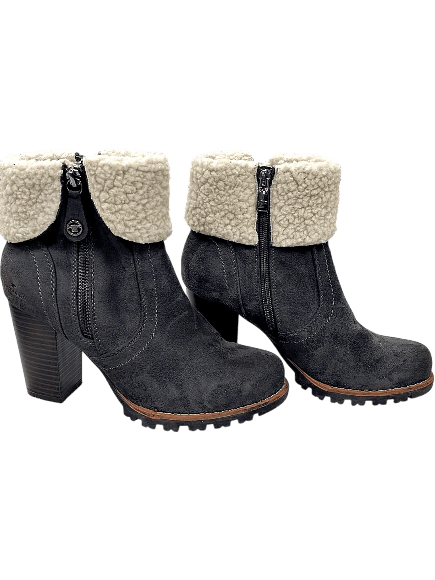 Tom Tailor Wildleder Stiefeletten mit Kunstfell - Blockabsatz 2