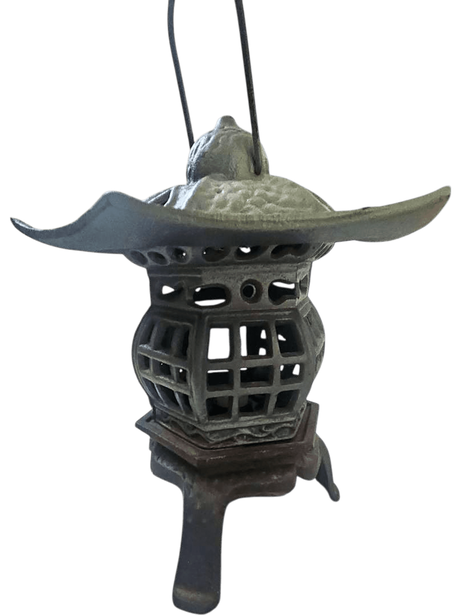 Vintage Cast Iron Japanese Pagoda Lantern Garden Decoration 4