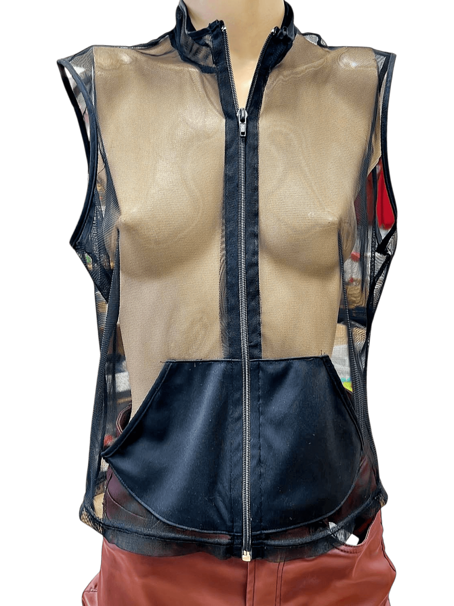 Transparente Mesh-Weste mit Reißverschluss - Unisex 1