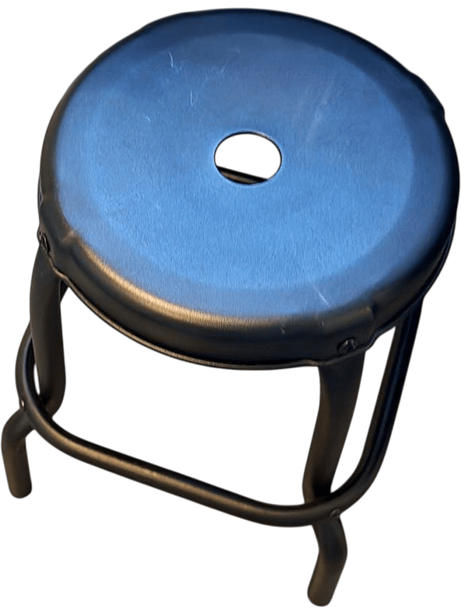 Industrial Black Metal Stool with Circular Seat 2