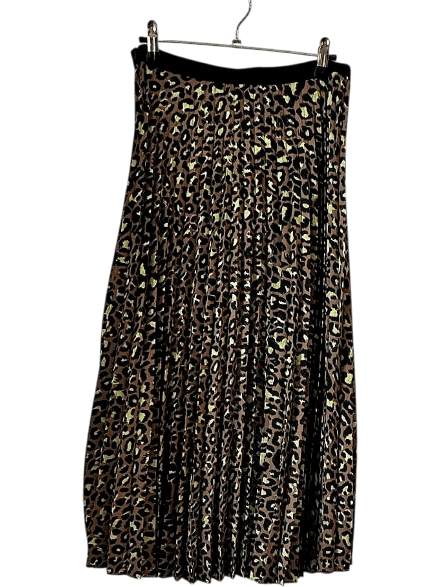 Leopard Print Pleated Midi Skirt - Size S 2