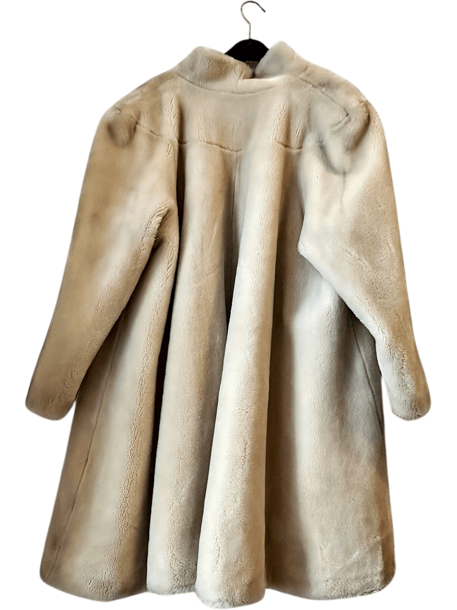 Vintage Elegance Paris Cream Faux Fur Coat - Size S 2