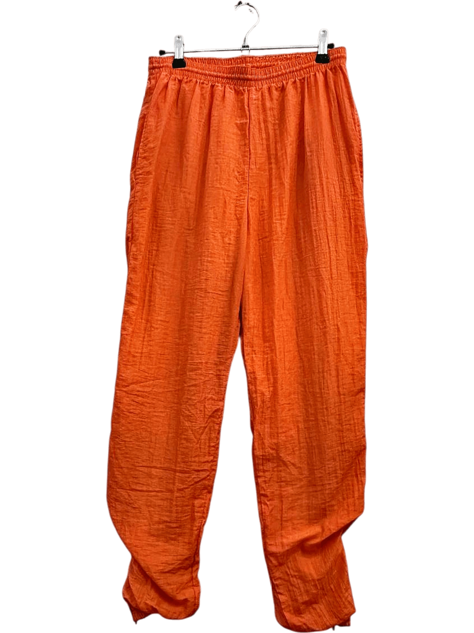 Vintage 80s Orange Cotton Jogger Pants - Elastic Waist 1