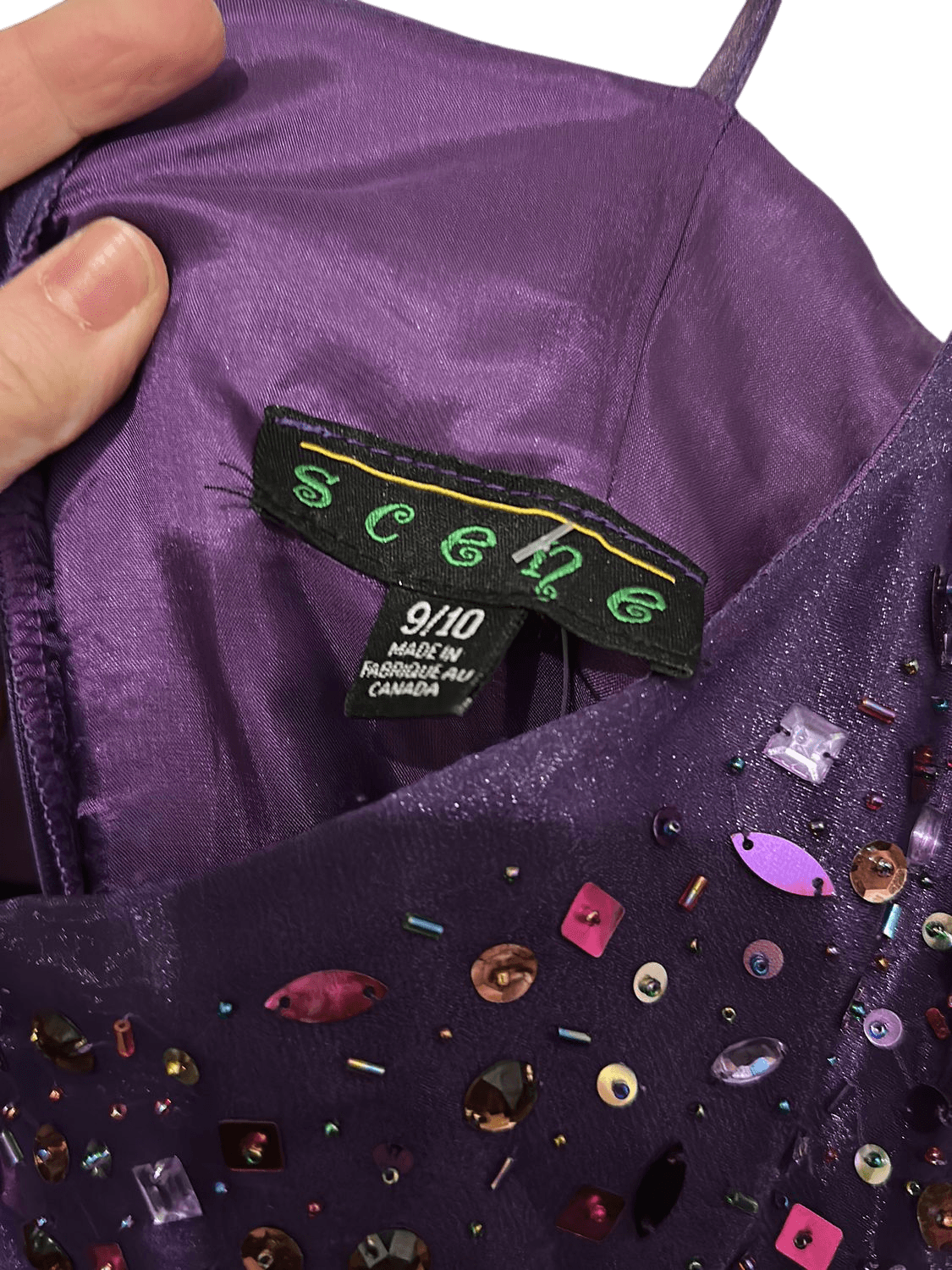 Scene Purple Evening Gown with Embellished Bodice - Size 9/10 4