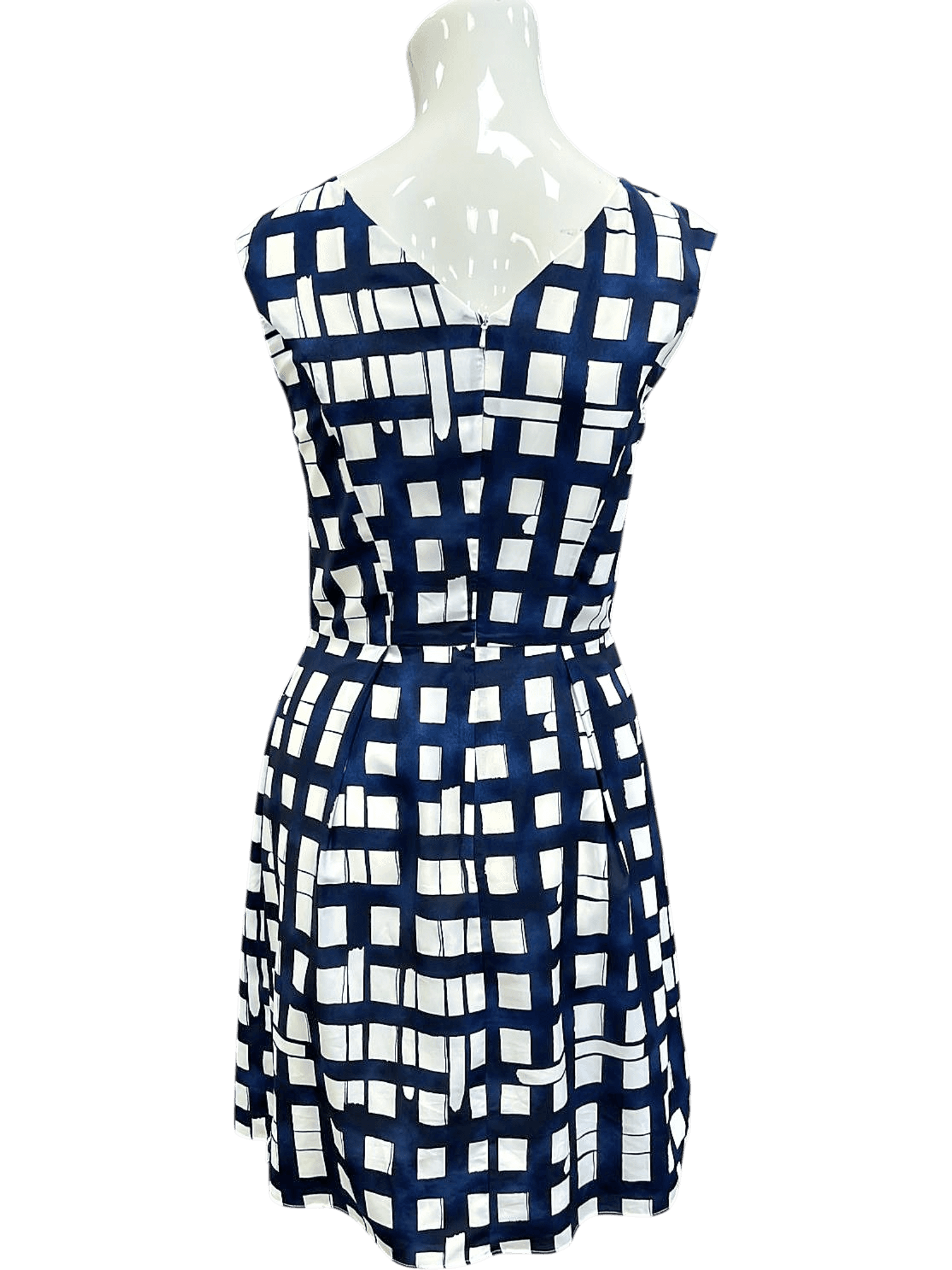 Jake*s Kariertes Sommerkleid in Navy/Weiß - Größe 34 2