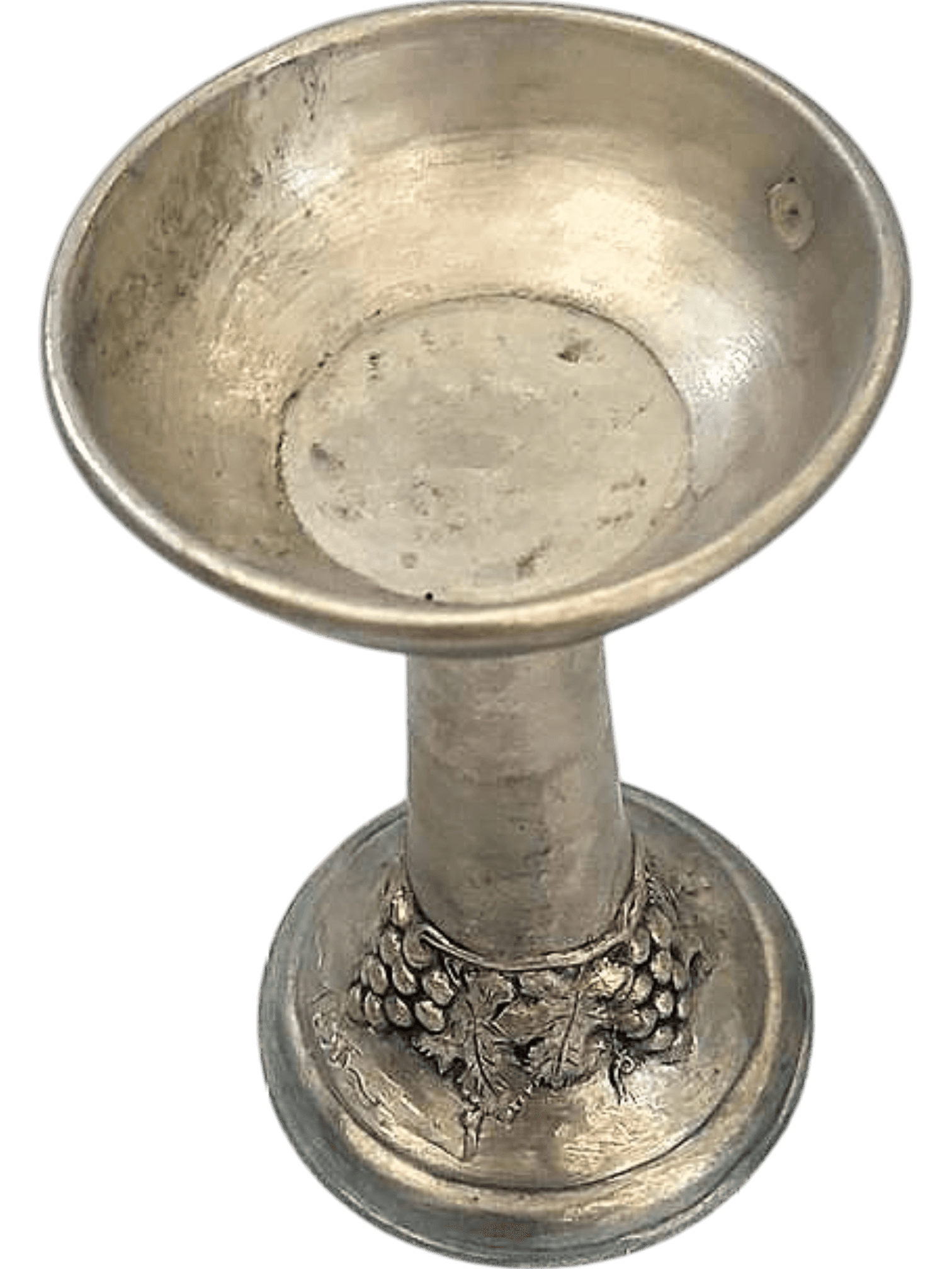 Vintage Silver Candle Holder with Grape Motif Base 2