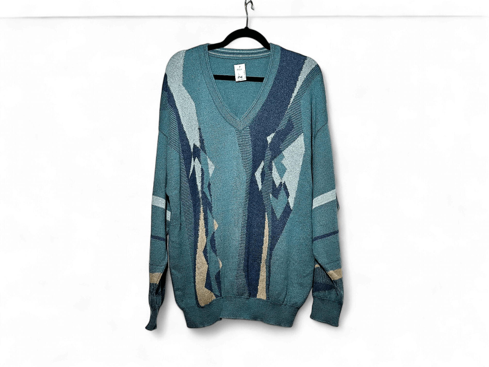 Vintage 80s Cotton Teal Sweater 1