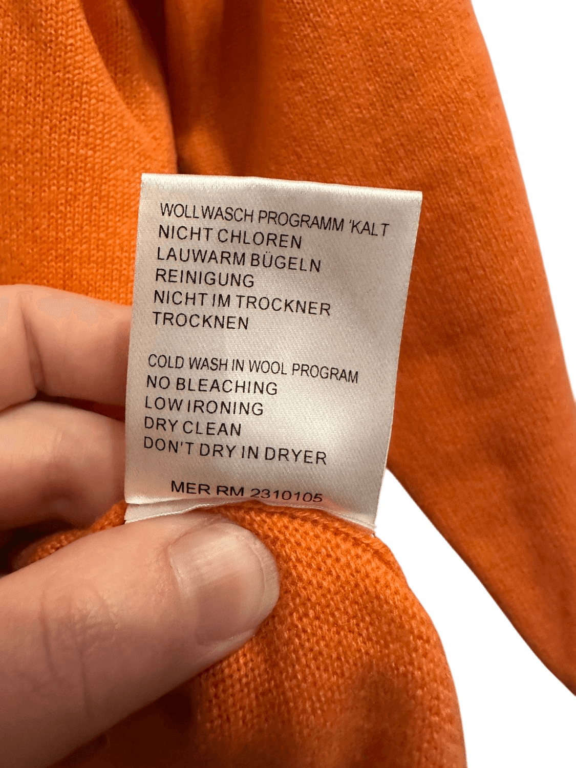 RENA MARX 100% Cashmere Orange Sweater - Size 38 5