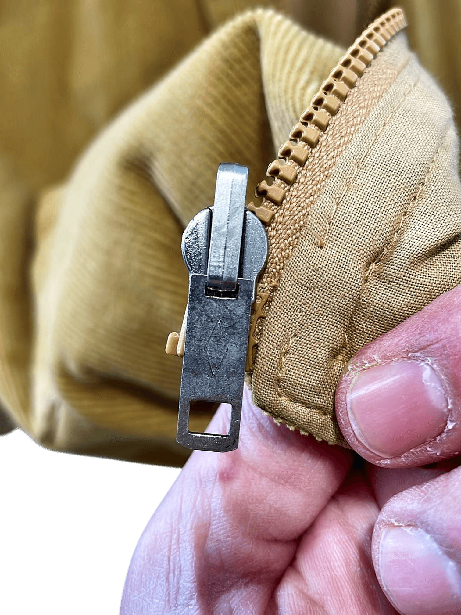 Tan Corduroy Bomber Jacket - Classic Style with Front Pockets 3
