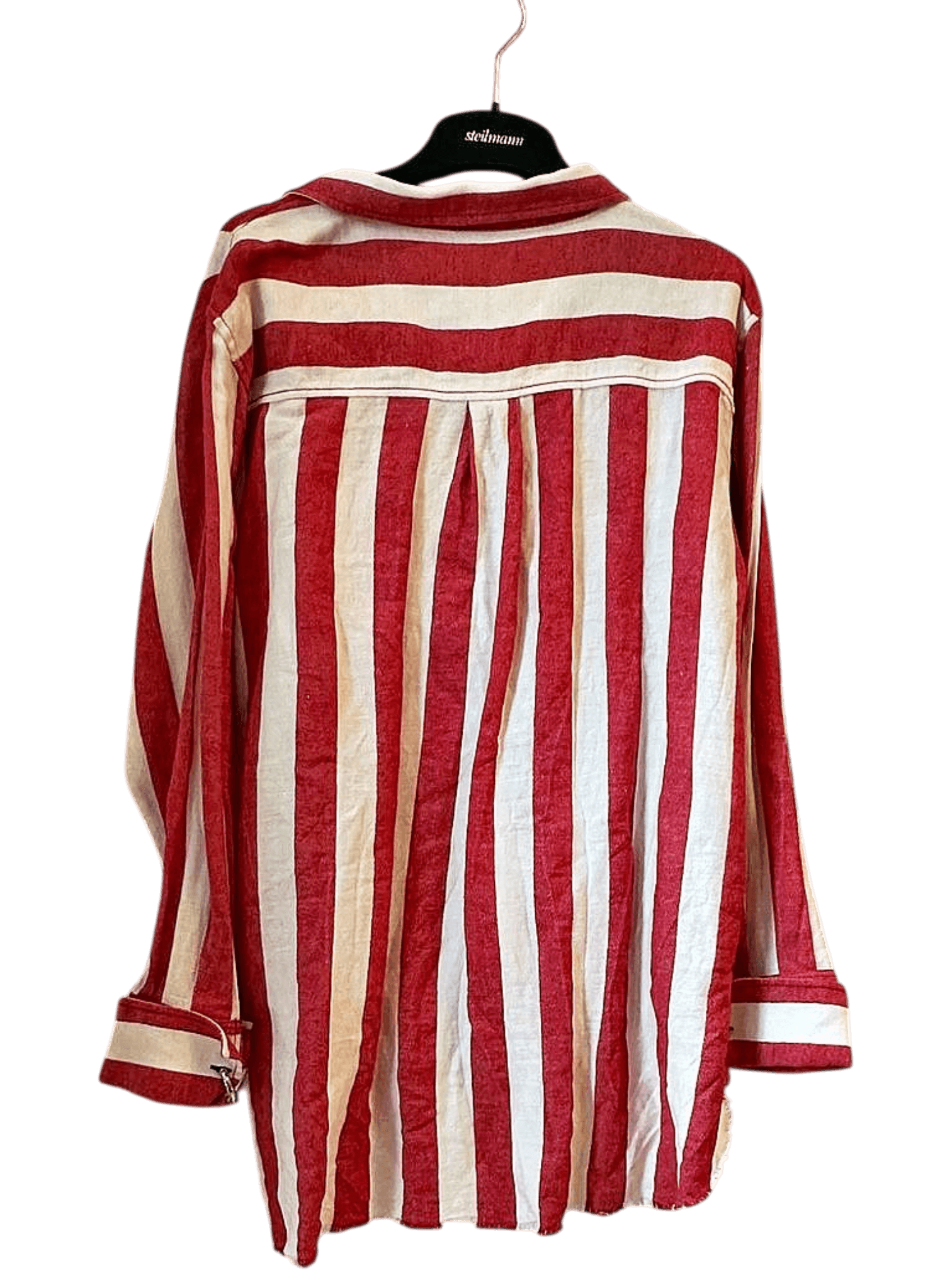 Marques' Almeida Red and White Striped Linen Cotton Button-Down Shirt 2