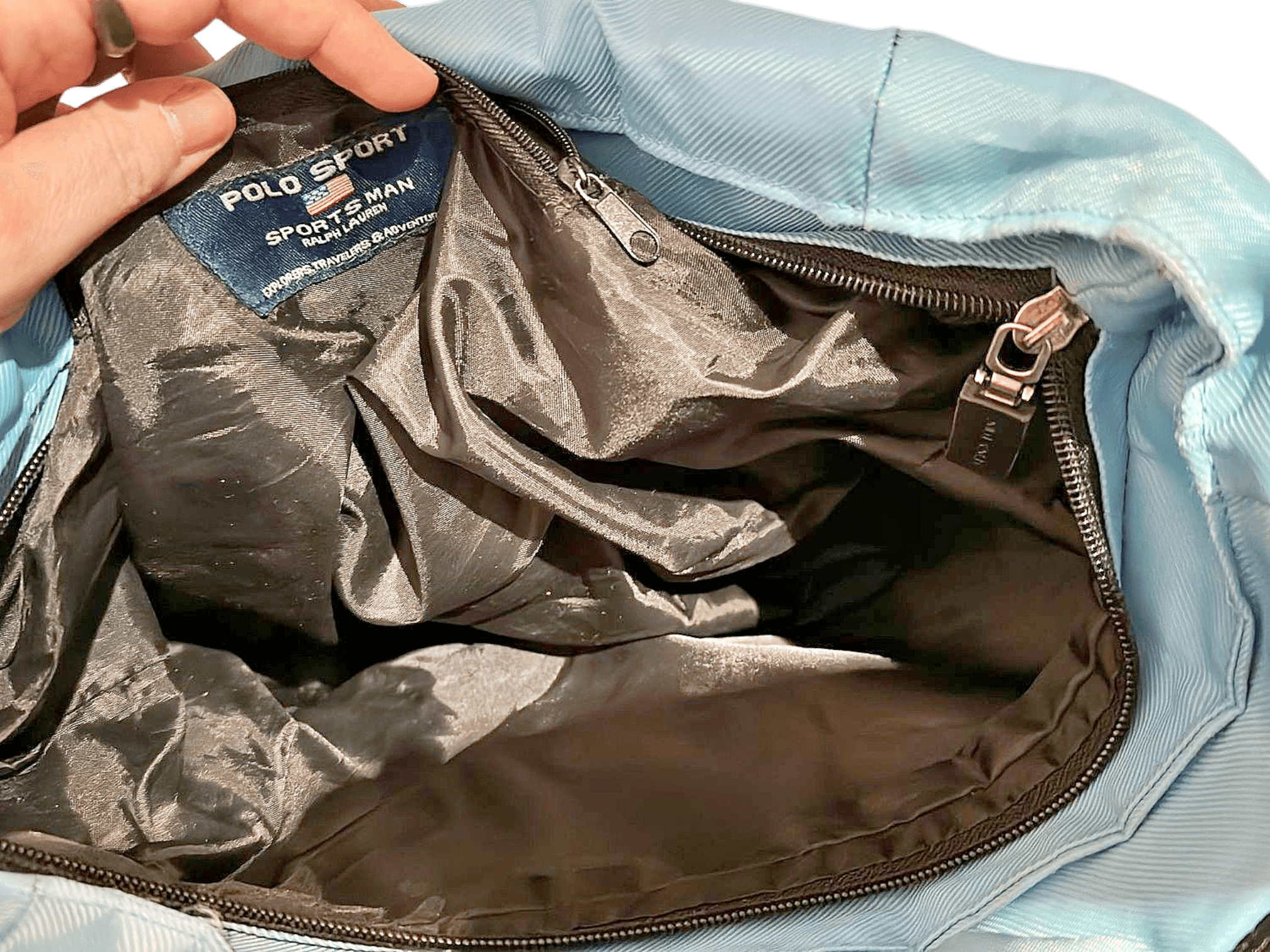 Vintage Y2K Polo Sport Ralph Lauren Light Blue Tote Bag 4