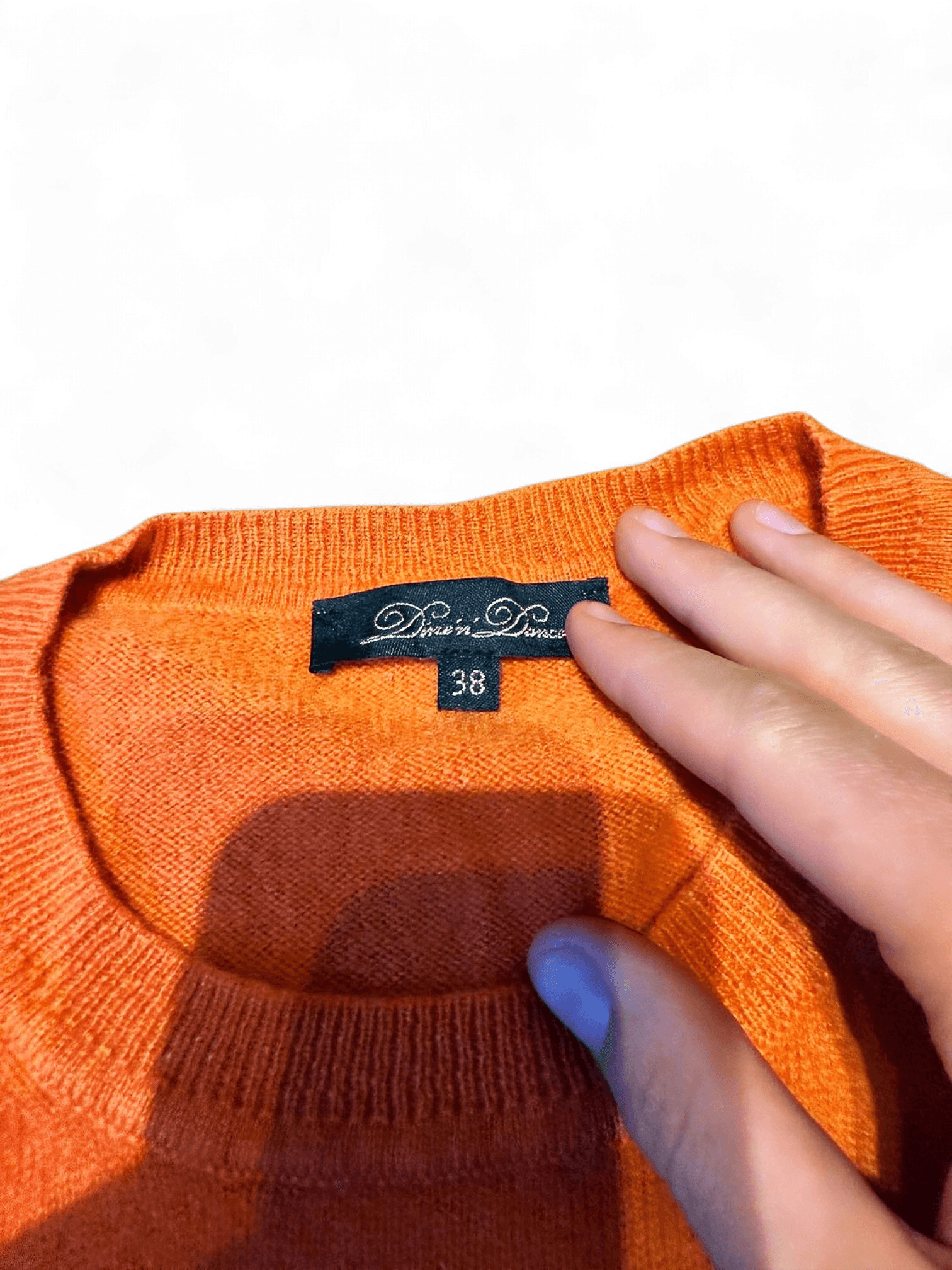 Dine’n’Dance Bright Orange Crew Neck Sweater - Size 38 3