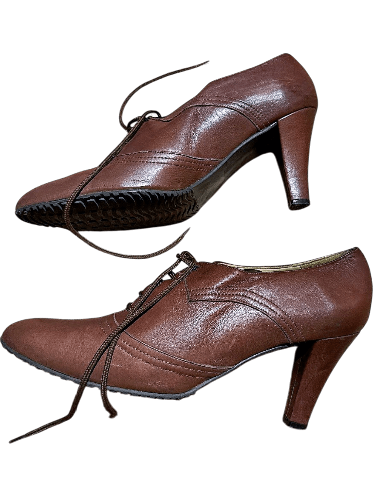 Americana Brown Leather Heels - Size 41 2