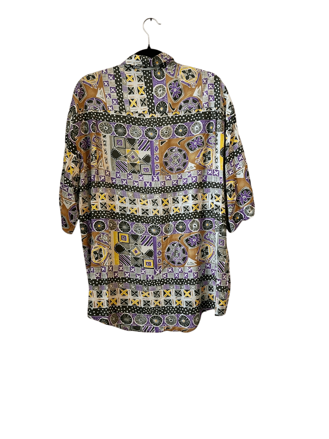 Vintage Henry Morel Kurzarmhemd mit buntem Retro-Muster 3