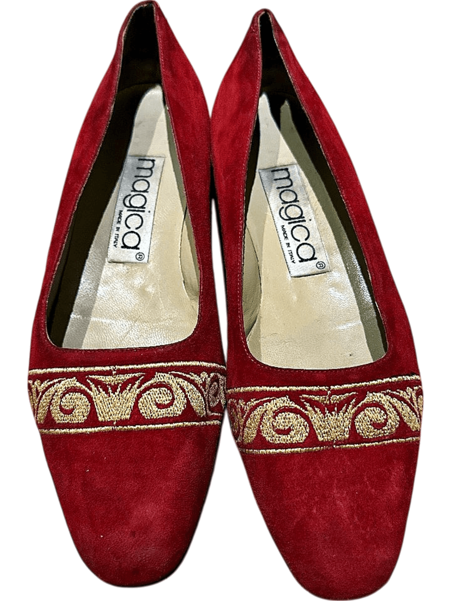 Magica Red Suede Flats - Size 40 1