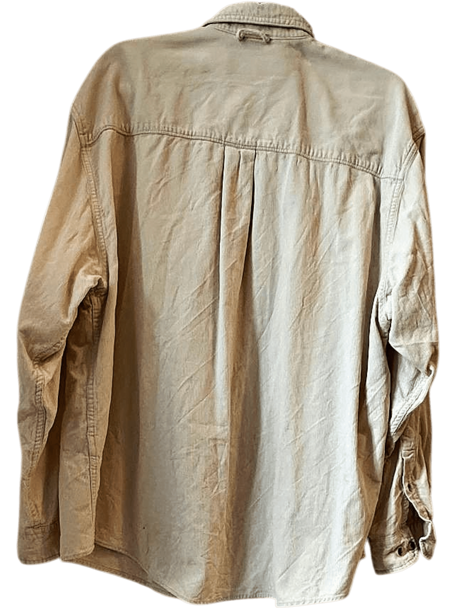 Vintage 90s Eddie Bauer Button-Down Shirt - Size L - Beige Cotton 2