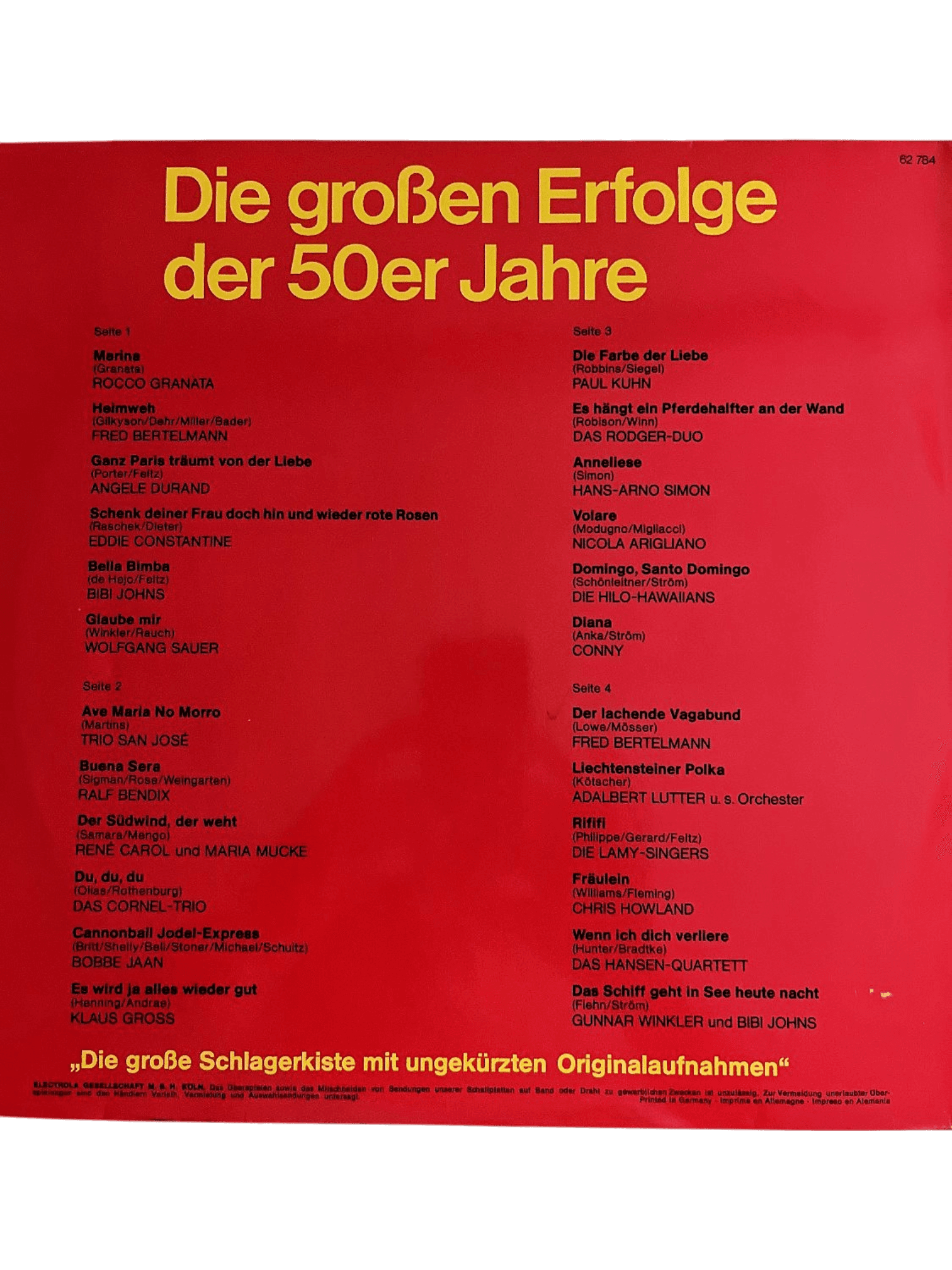 Die großen Erfolge der 50er Jahre Schlageralbum 2