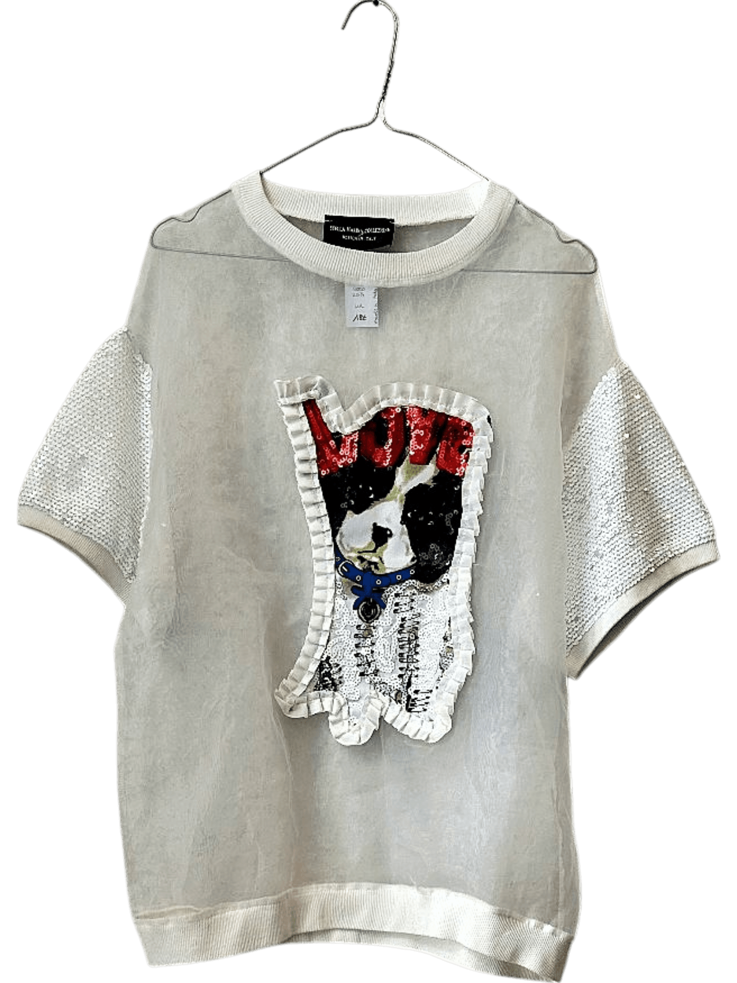 Sequined Cat T-Shirt - Size M 1