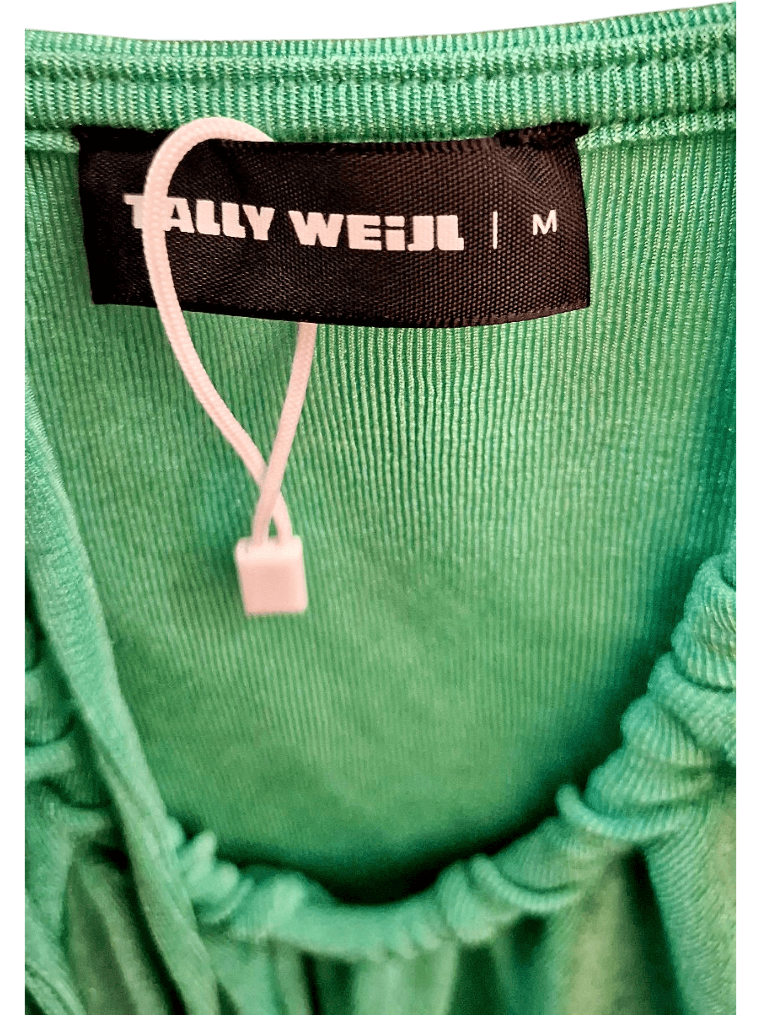 Tally Weijl Green Long Sleeve Crop Top - Size M 2