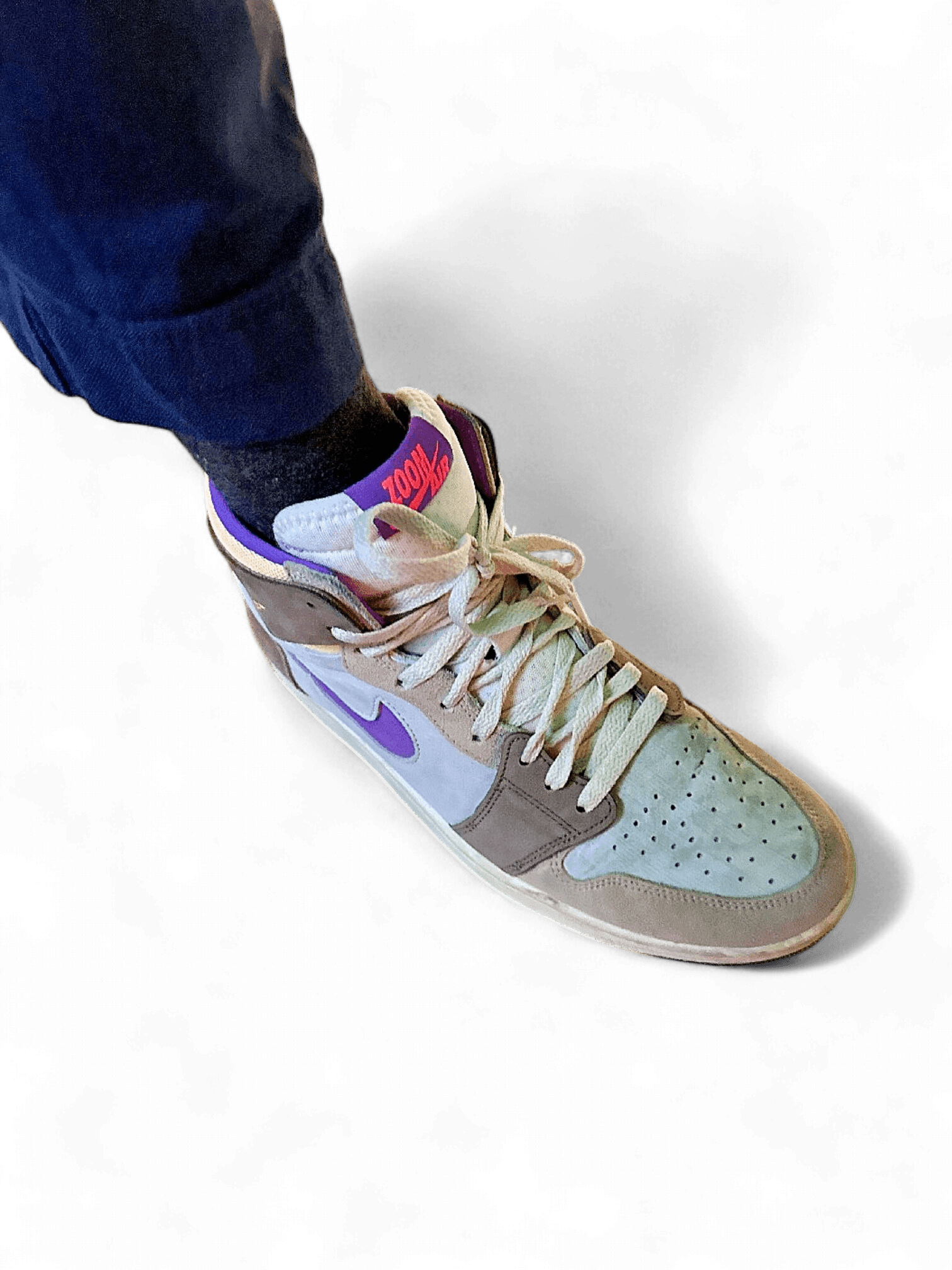 Nike Air Jordan 1 Retro Sneakers - Gray and Purple 1