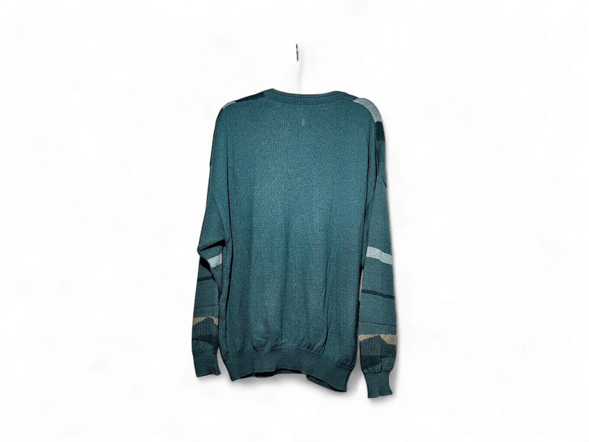 Vintage 80s Cotton Teal Sweater 2