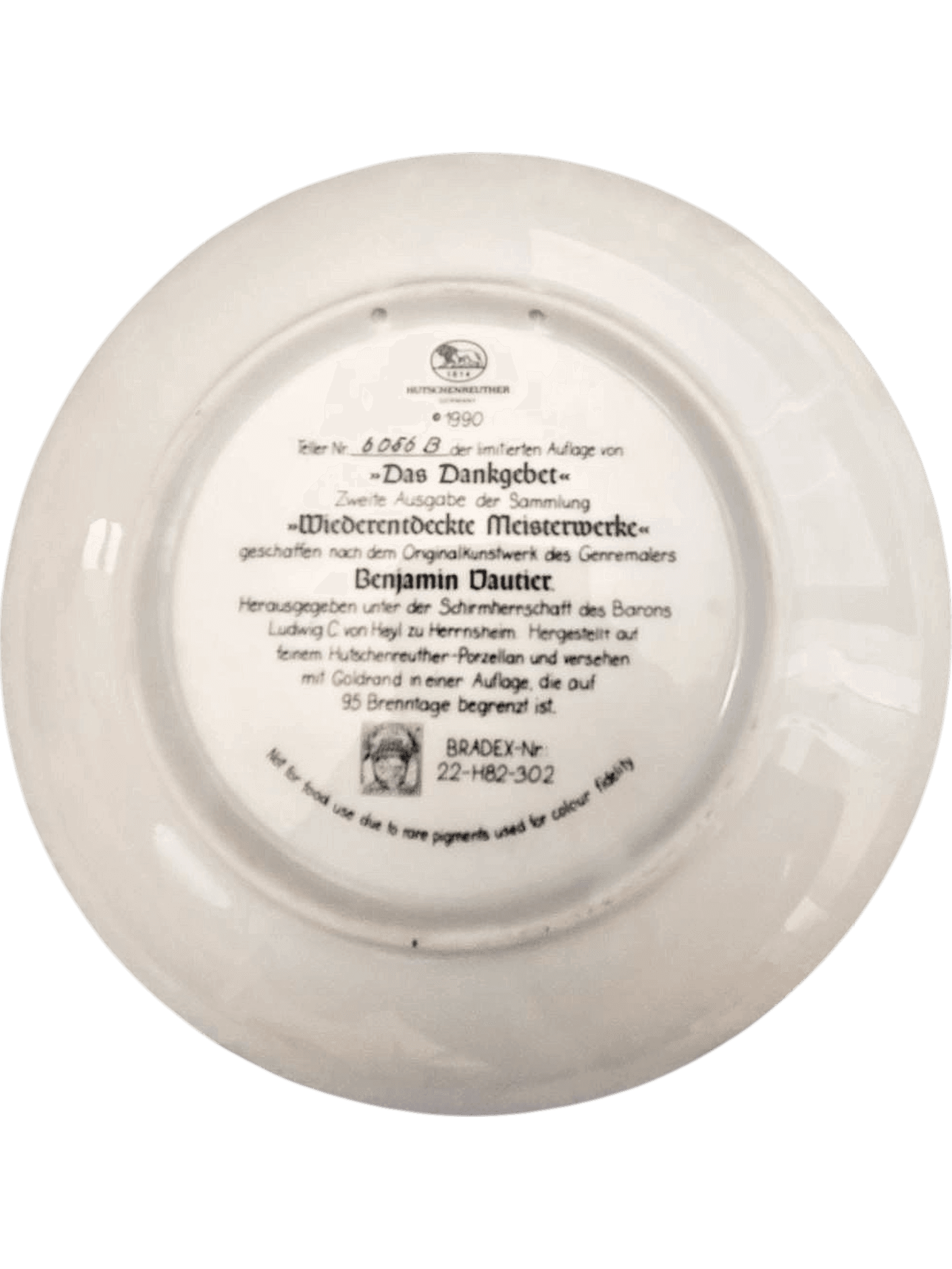 Vintage Decorative Ceramic Collector Plate with Family Dining Scene 3