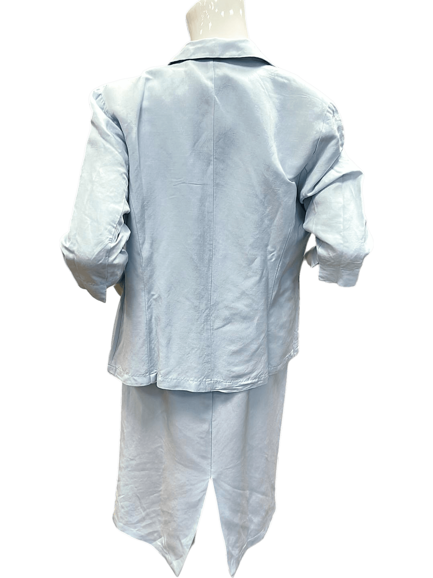 Erich Fend Hellblaues Leinen-Kostüm - Blazer mit Kleid - Größe 38 2