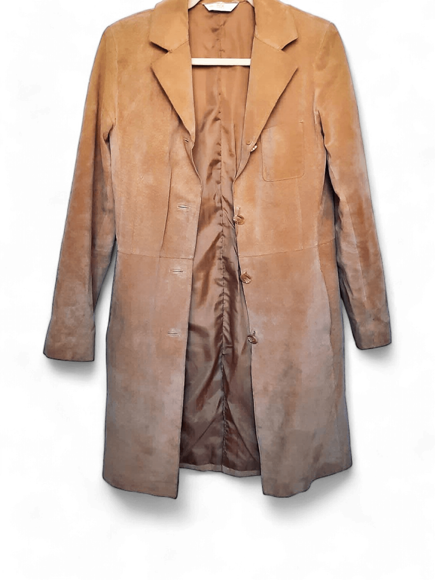 Vintage Suede Brown Trench Coat 1