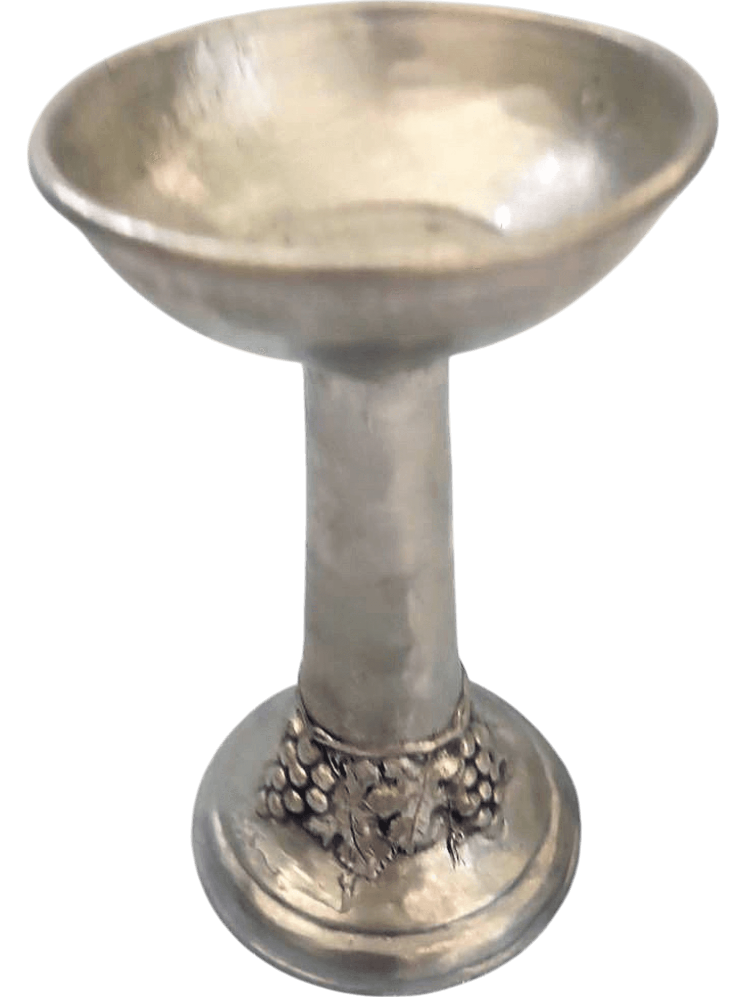 Vintage Silver Candle Holder with Grape Motif Base 1