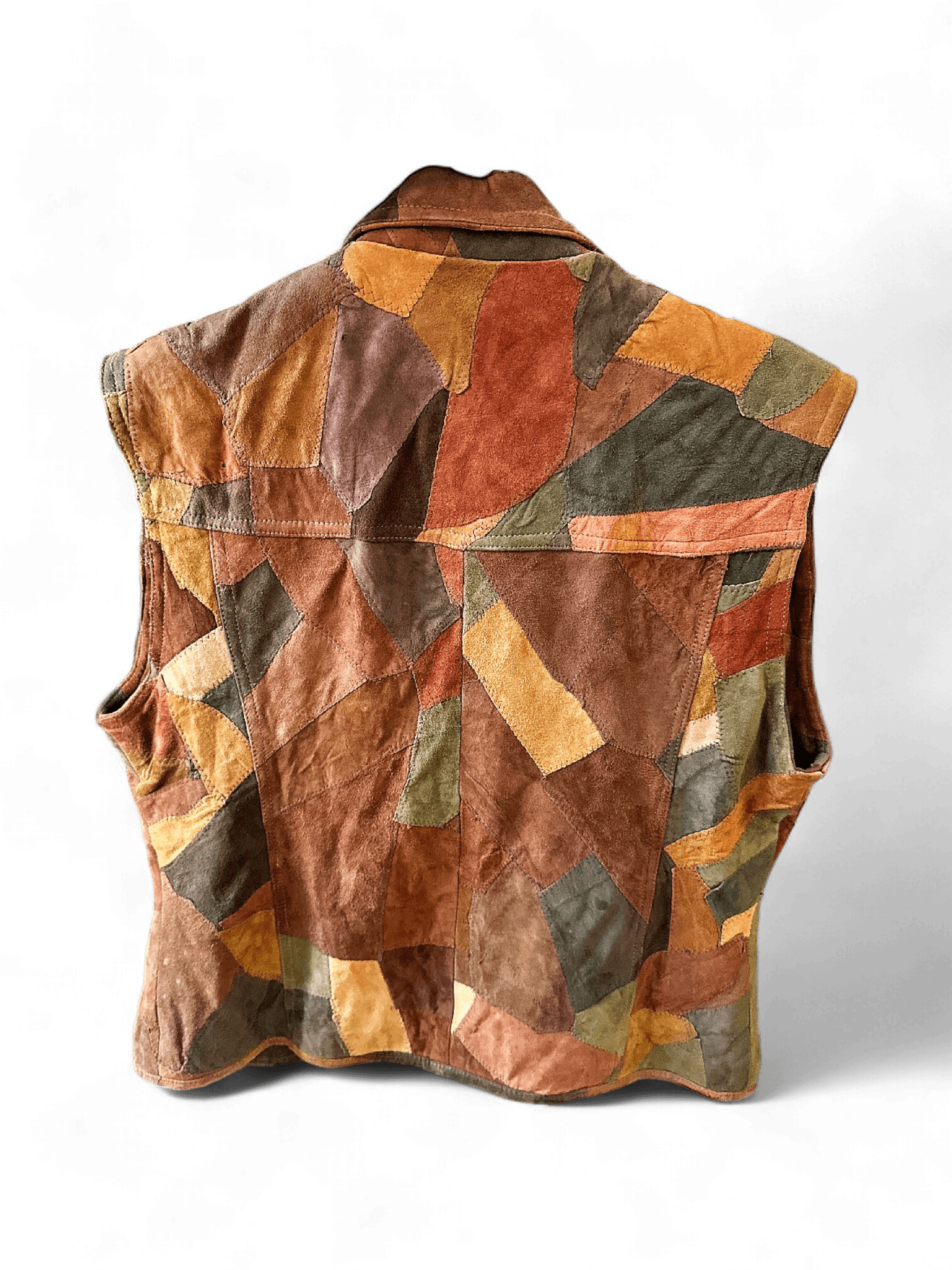 Unique Bomber Suede Patchwork Vest 3