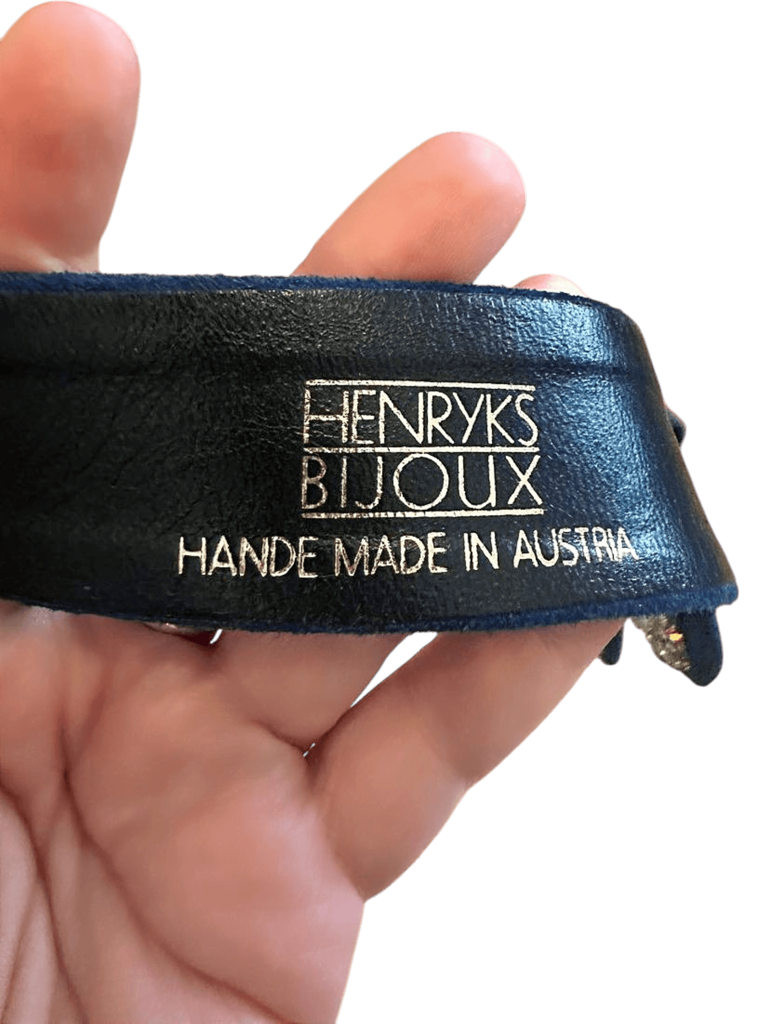 Henryks Bijoux 80s Blue Suede Statement Belt Handmade Austria 3