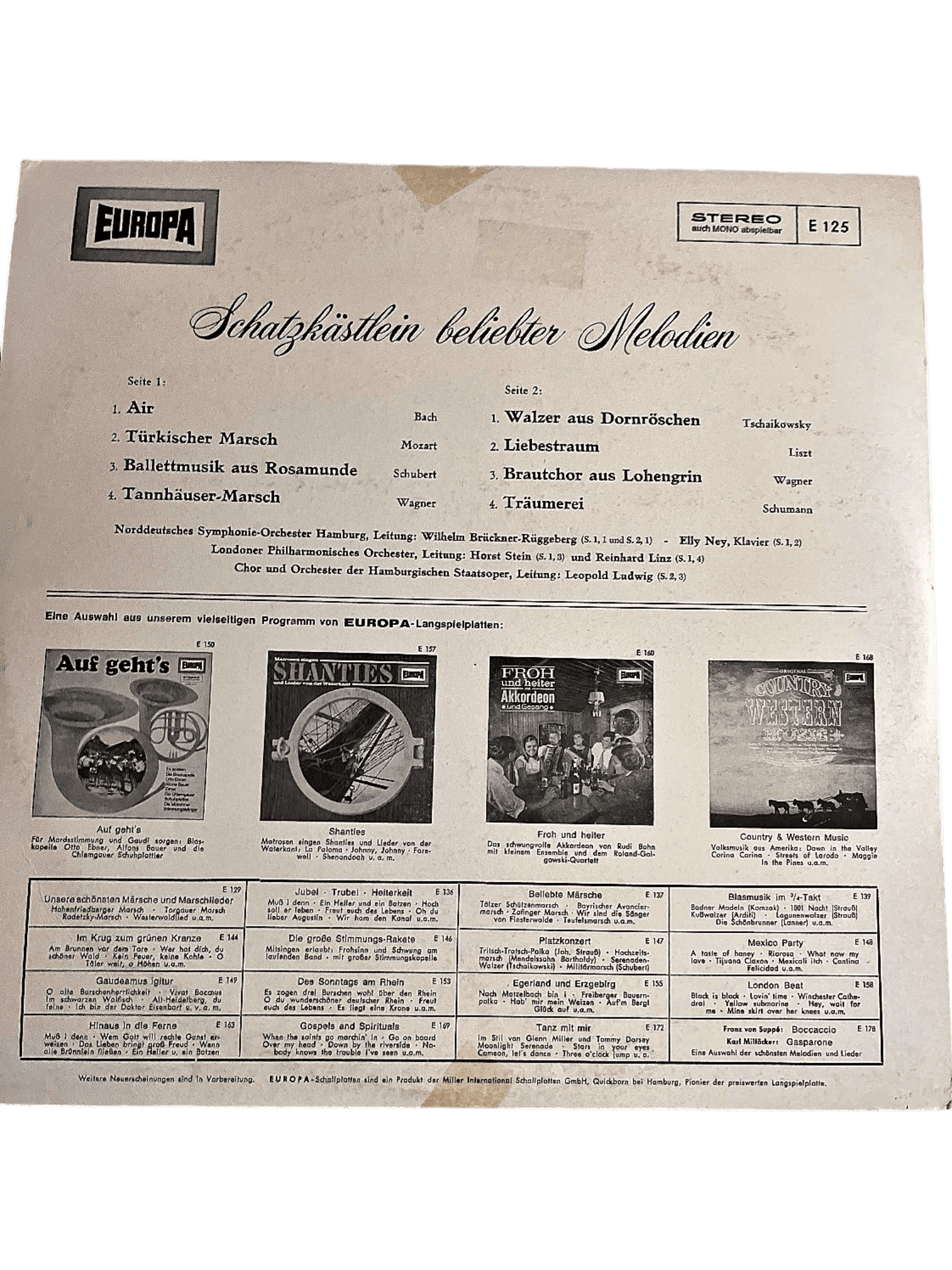 Vintage Schallplatte: Schatzkästlein beliebter Melodien - Klassische Hits 2