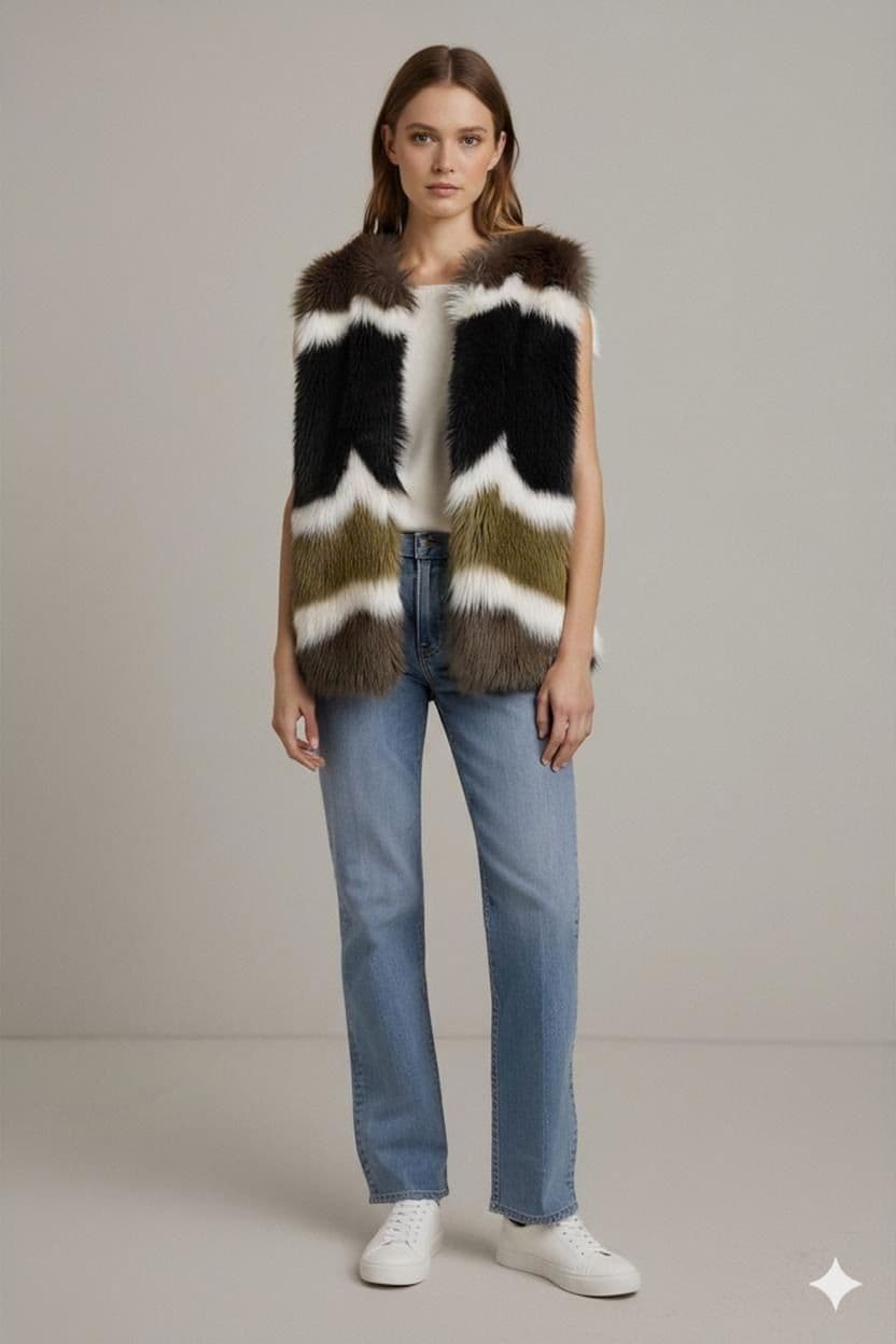 Essentiel Antwerp Fake Fur Vest - Size M 1