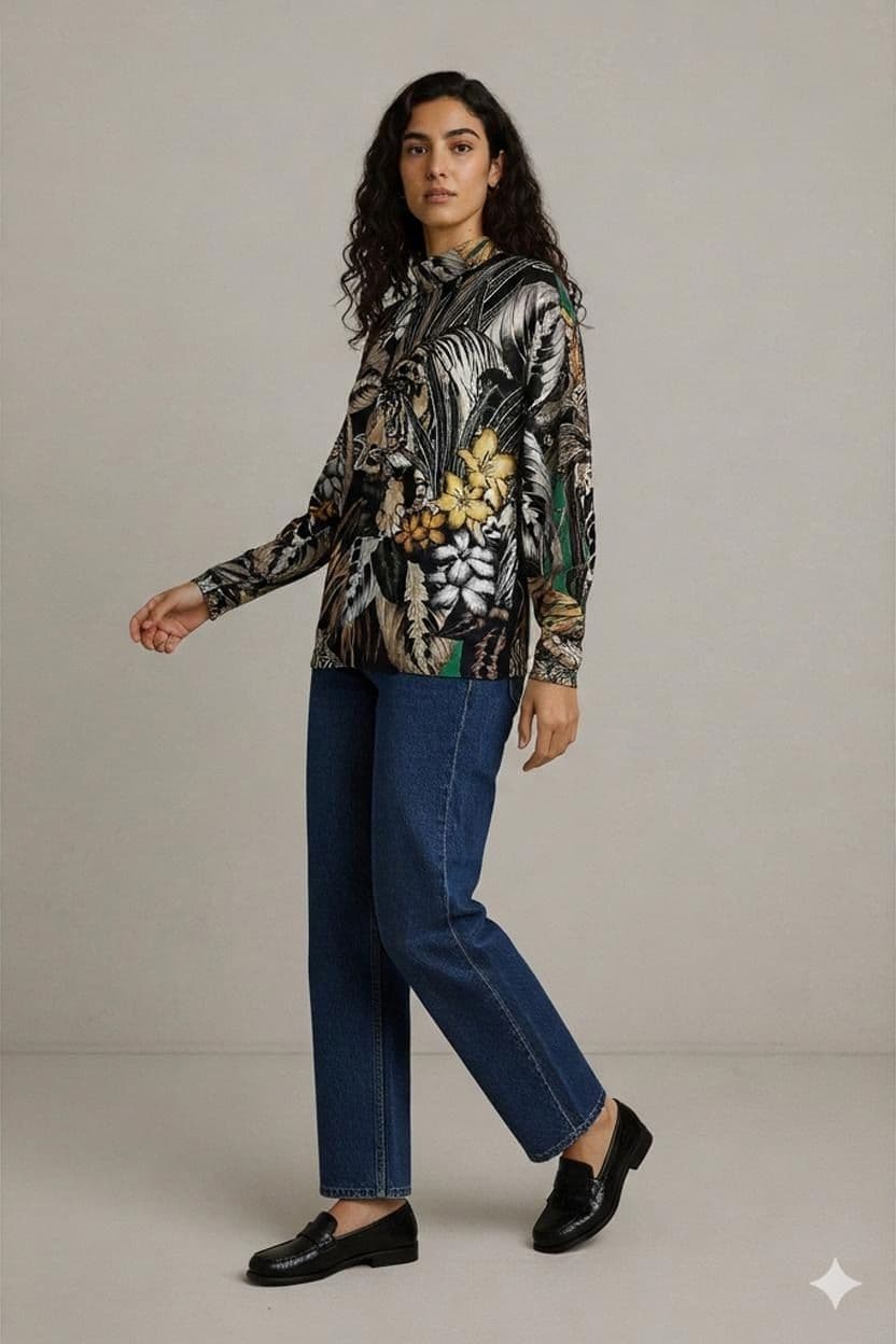 Just Cavalli Printed Blouse - Size 46 1