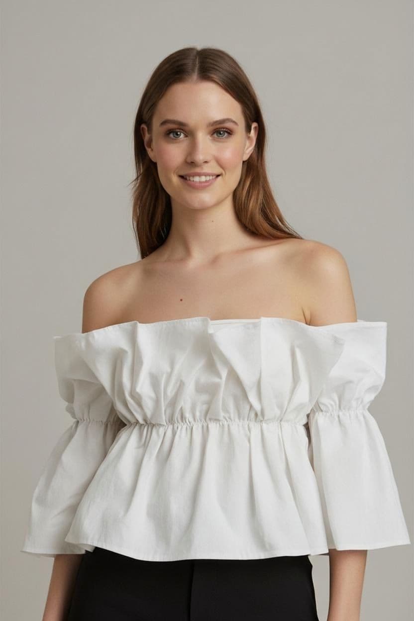 Zara White Cotton Blouse - Size S 1