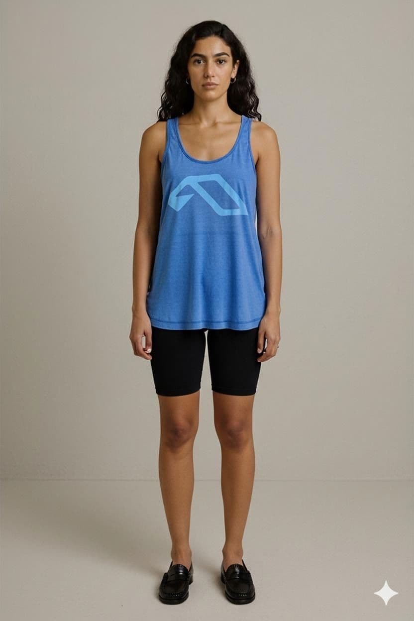 Blue Athletic Tank Top with Logo - Size S 1