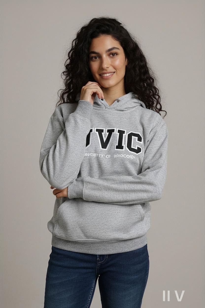 UVIC University of Victoria Grey Hoodie by Hot Line Apparel - Size S/P 1