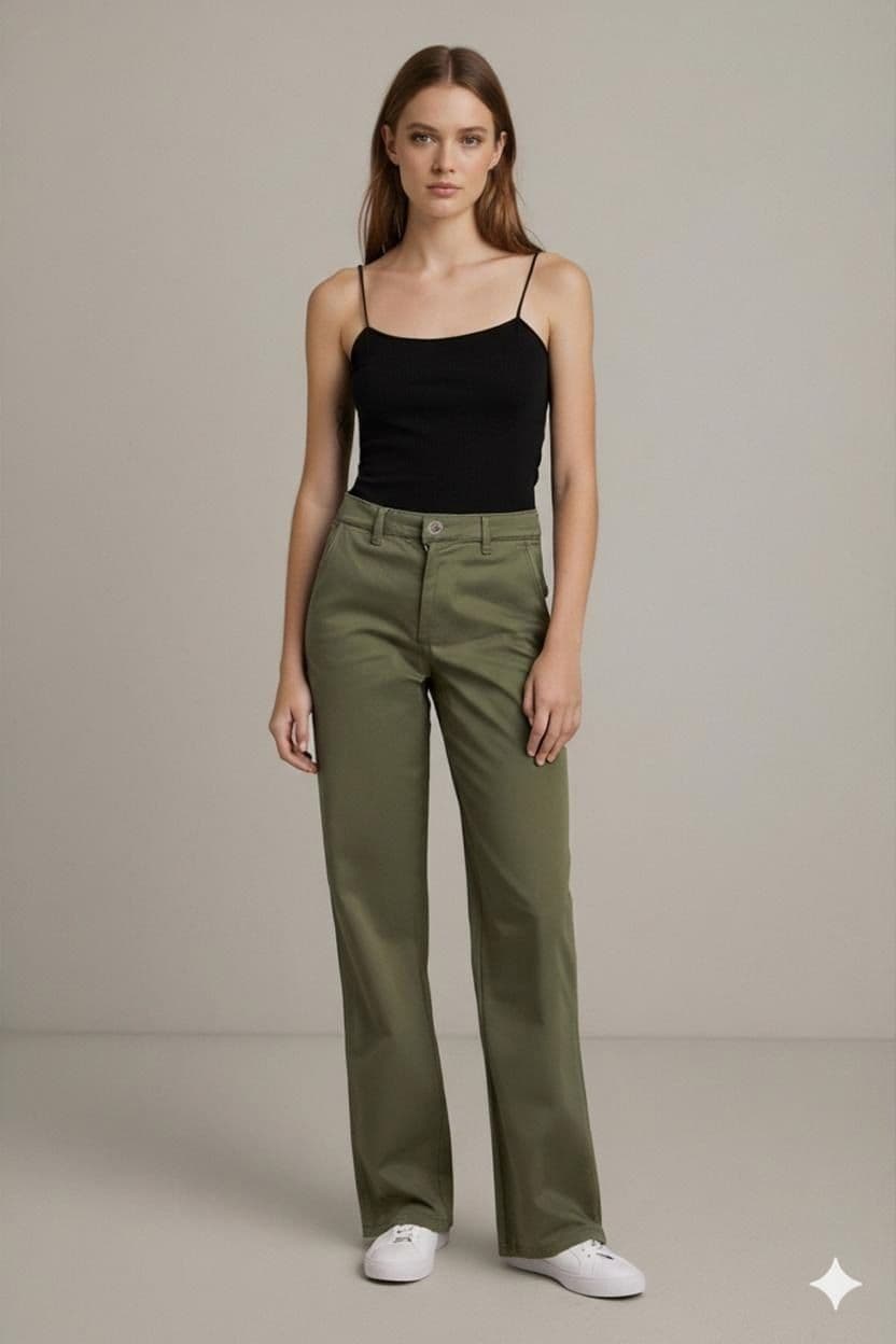 Massimo Dutti Olive Green Trousers - Size 34 1