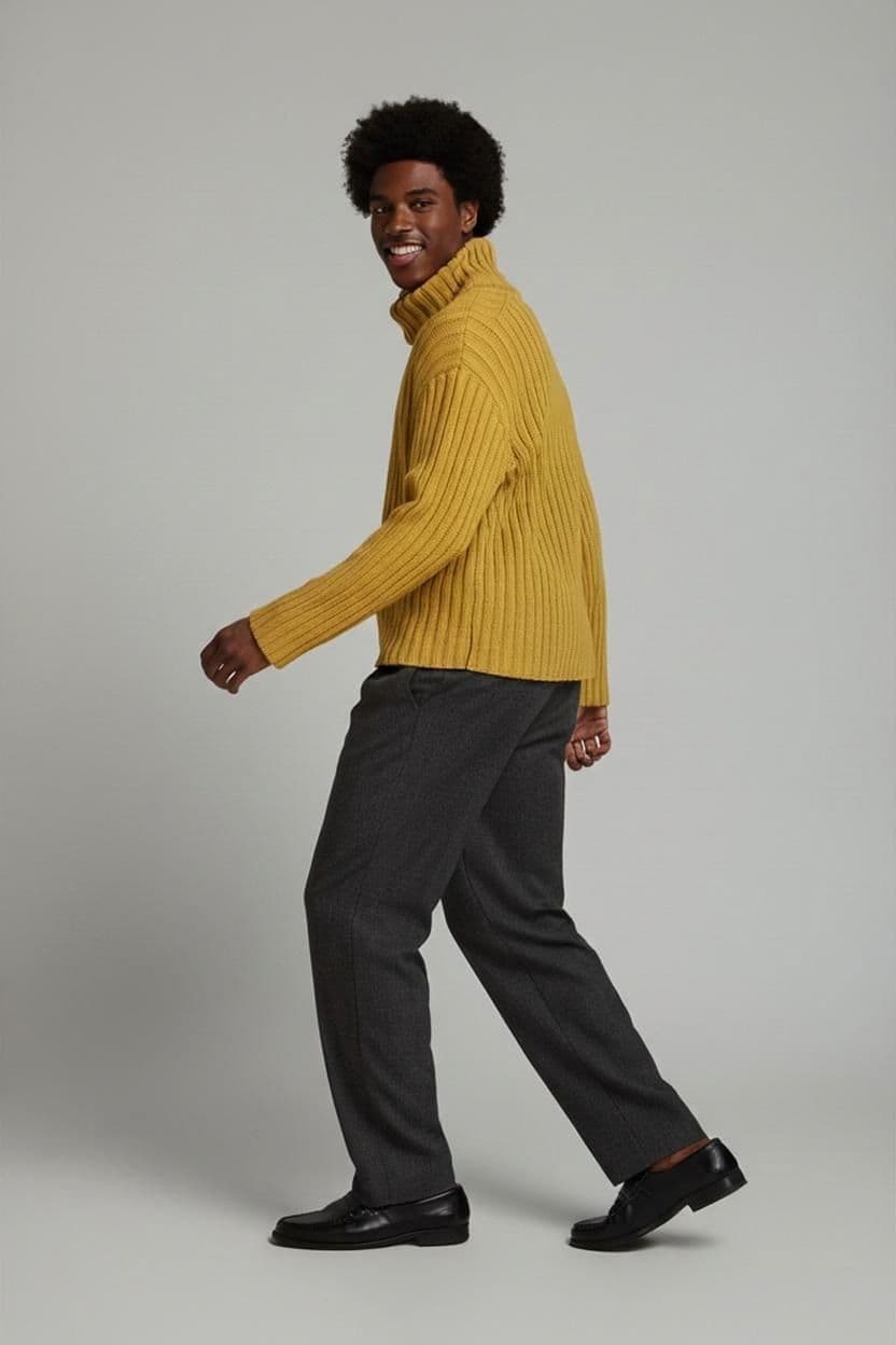Blaumax Yellow Turtleneck Ribbed Sweater - Size 40-ish 1