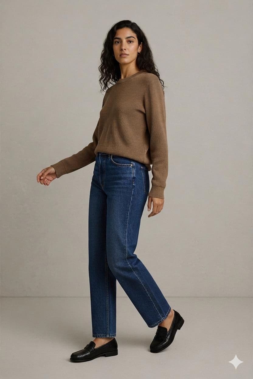 Selected Homme Brown Crew Neck Sweater - Size S 1