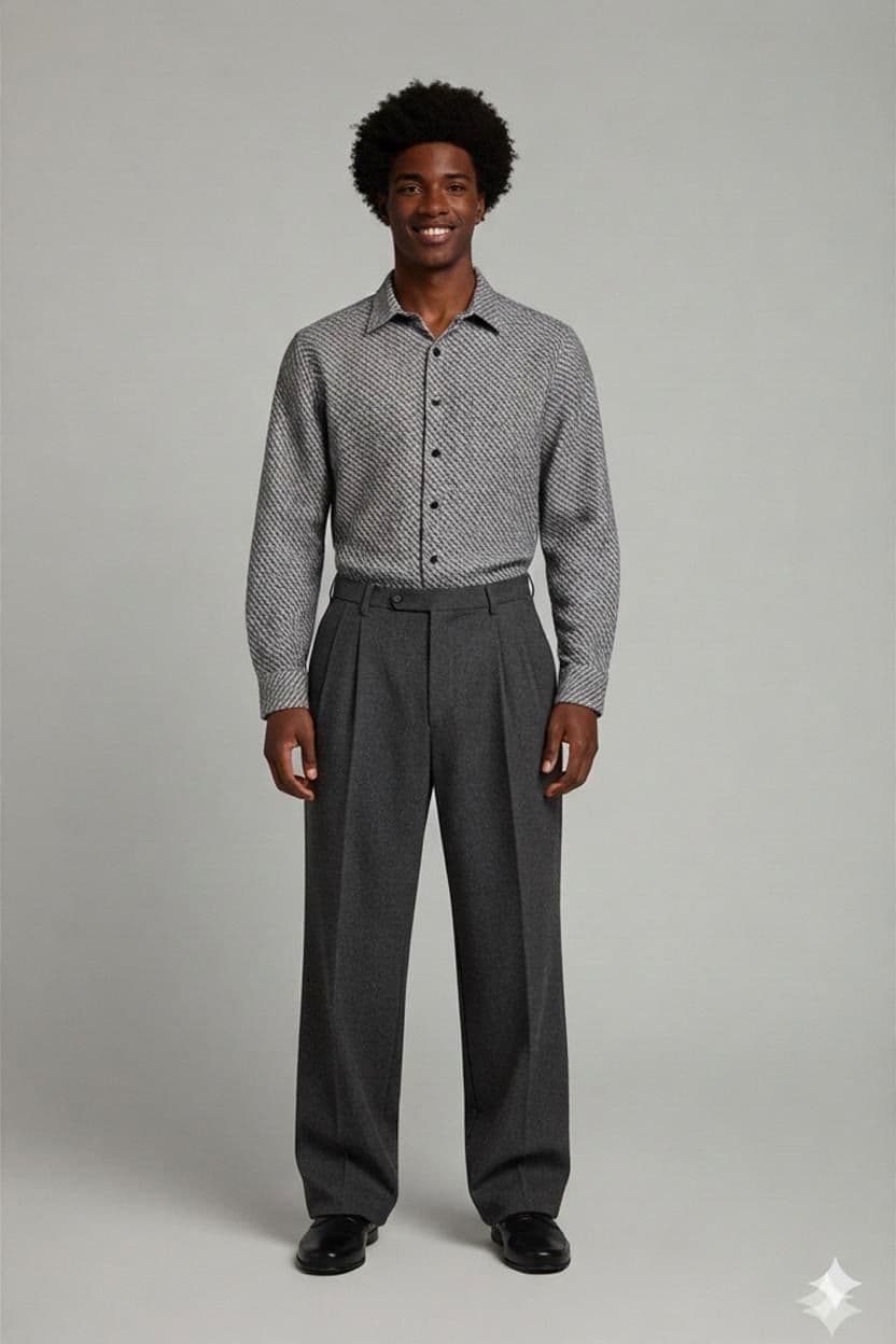 Industrie Australia Grey Wool Blend Button-Down Shirt - Size Small