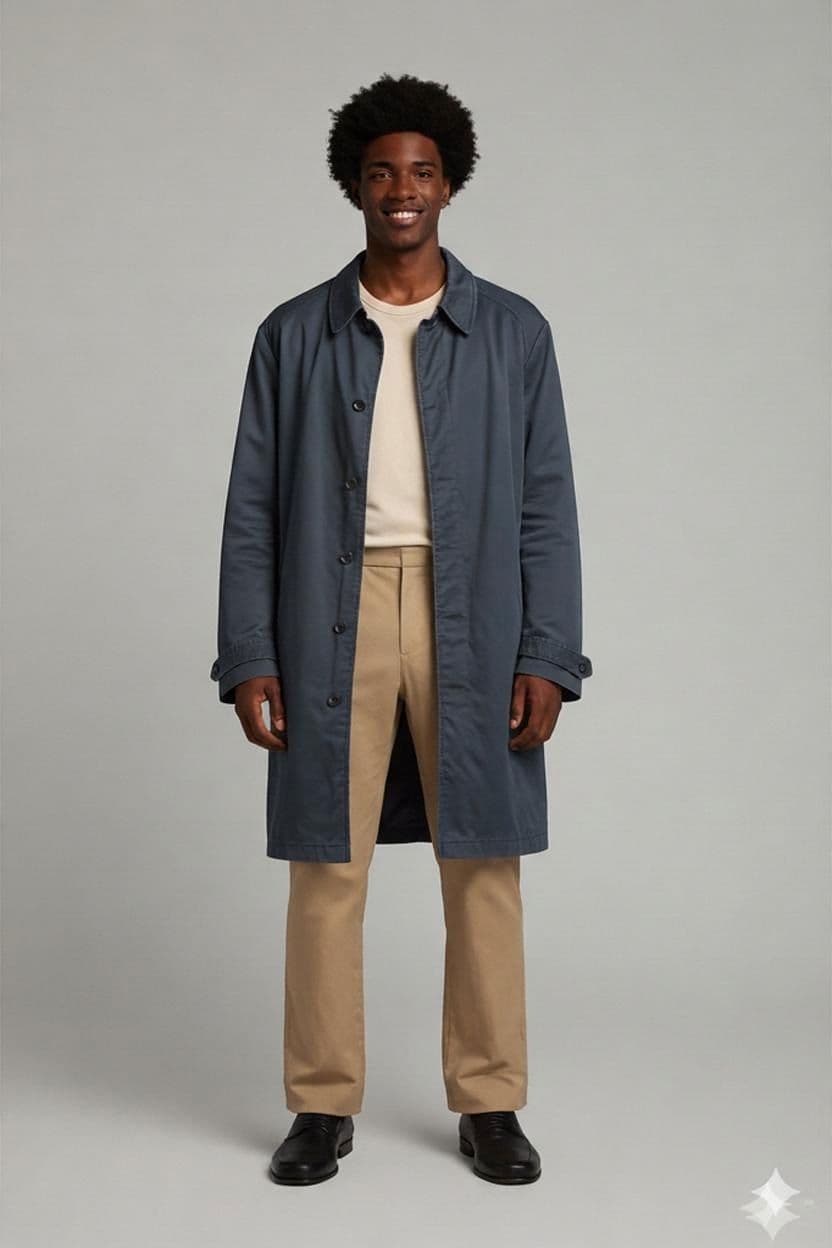 KIOMI Navy Trench Coat - Men's Size M 1