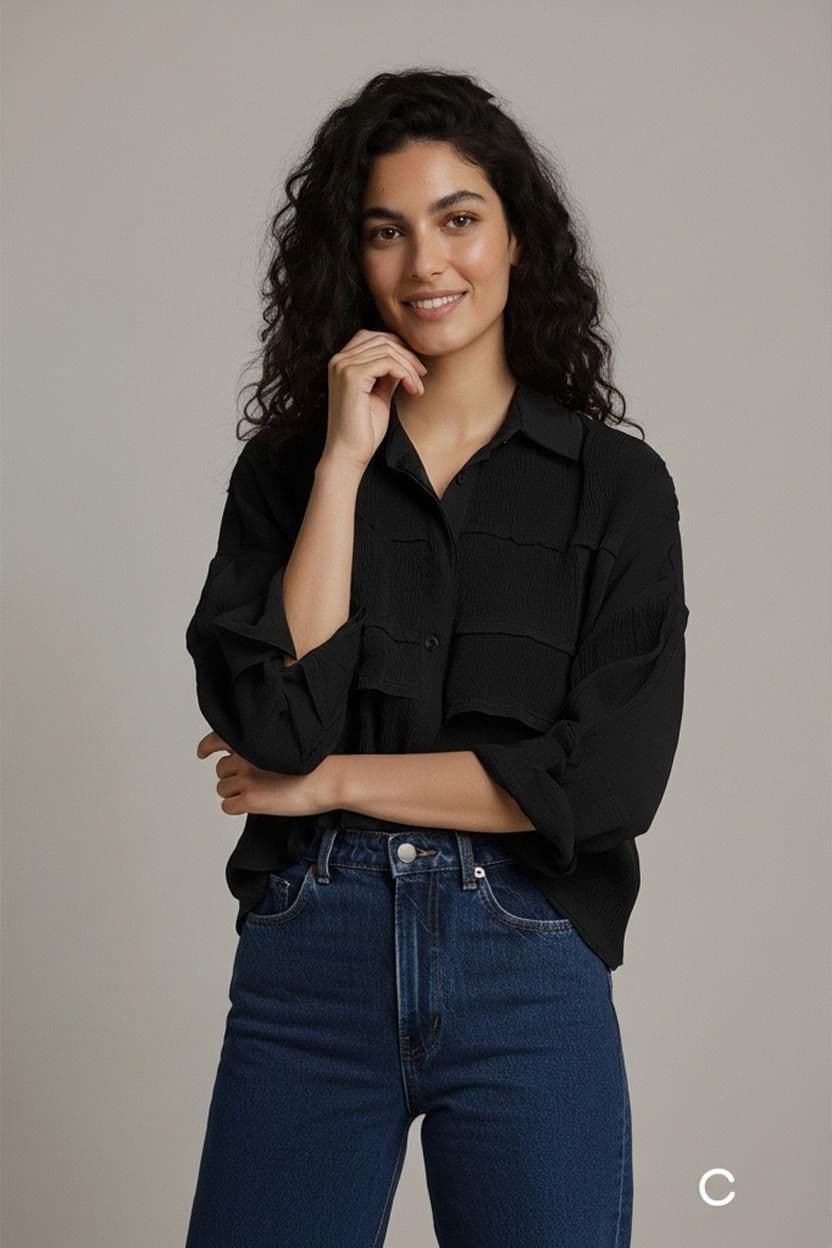 Sixth Sense Black Button-Down Shirt - Size 38 1