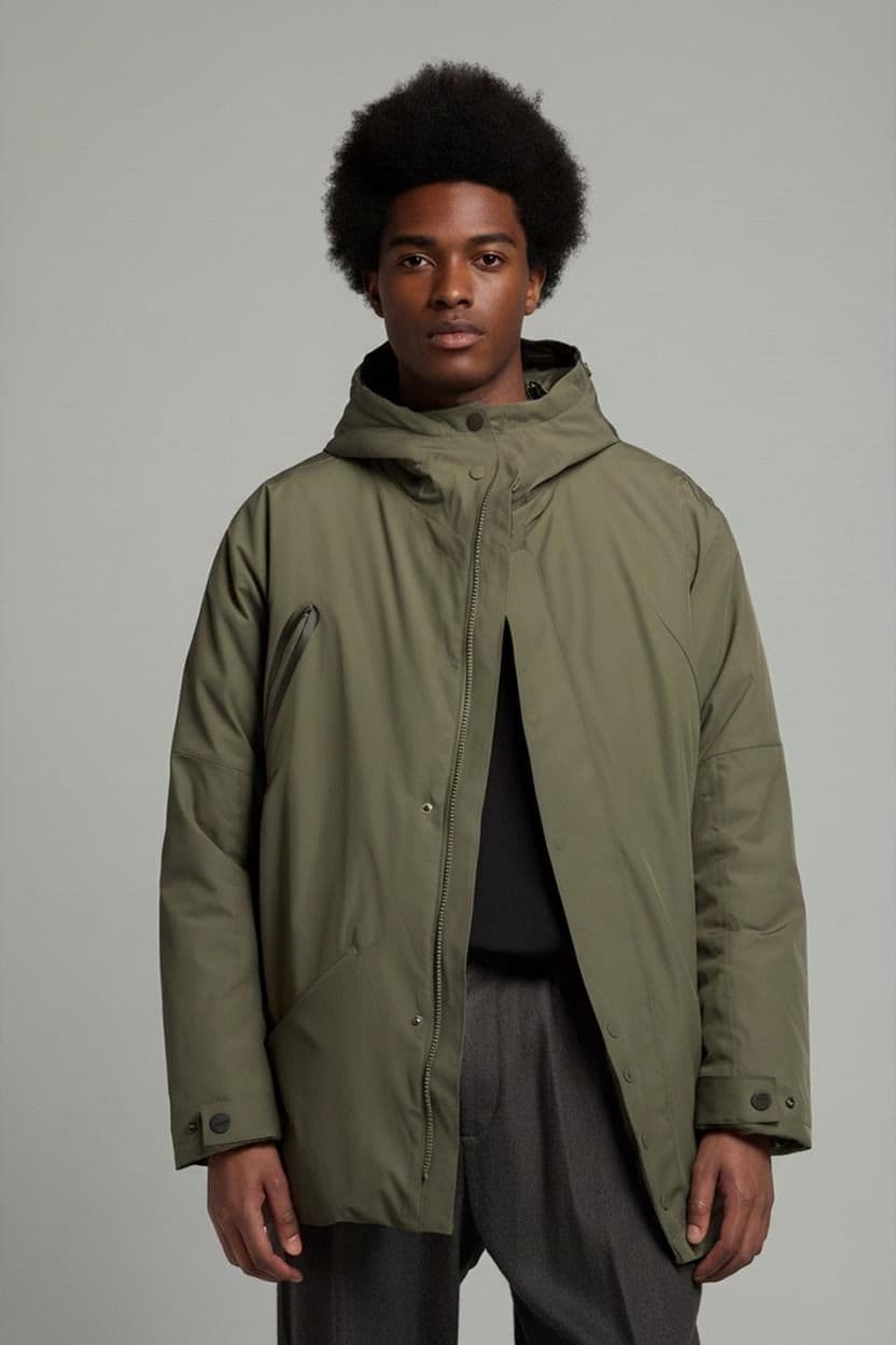 GOFRANCK Olive Green Parka Jacket - Men's Outerwear 1